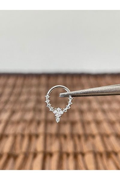Rupen Kraft 316 L Surgical Steel Diamond Model Interlock Ring Piercing 8 mm X 1.2 mm