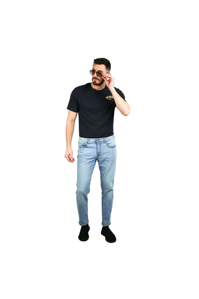 Giordano بنطلون جينز رجالي ضيق بقصة ضيقة