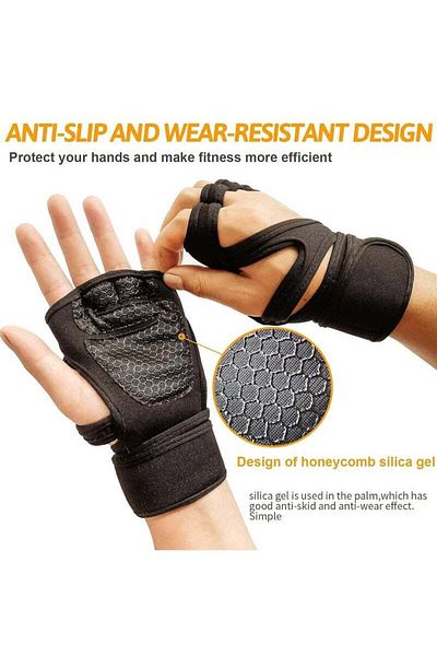 COOYA Gym Workout Gloves Cross Weight Lifting Gloves with Built in Wrist Wrap Support for Men and Women