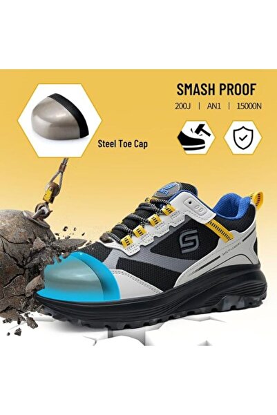 SLIMTA Men's & Women's Extra Lightweight Mesh Safety Shoes Steel Toe Sporty Design for All Seasons