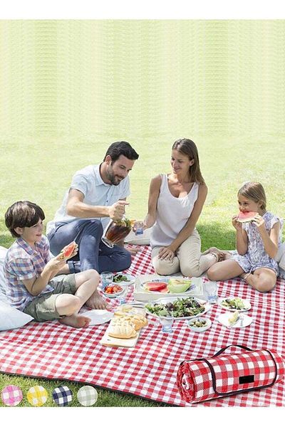 COOYA Portable Outdoor Picnic Blanket, Waterproof and Sandproof Blanket,for Camping,Park,Beach,Grass(Red)