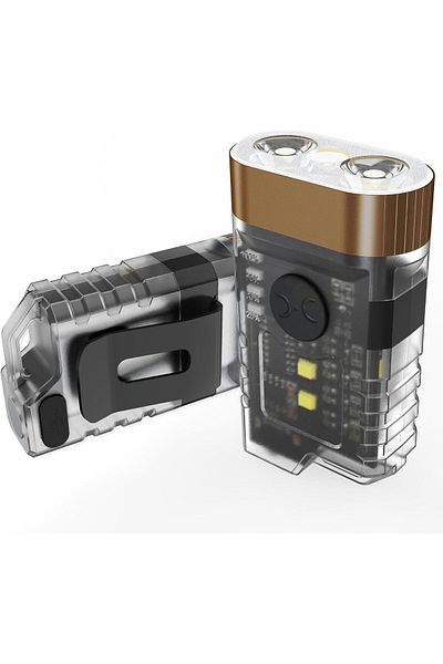 fulina Mini LED flashlight, high brightness, rechargeable, 5 modes, 4 lighting angles, USB C charging