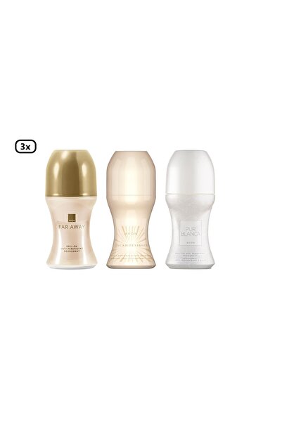 AVON Far Away,Incandessence ve Pur Blanca Kadın Roll-On Deodorant 50 Ml--(3'l...
