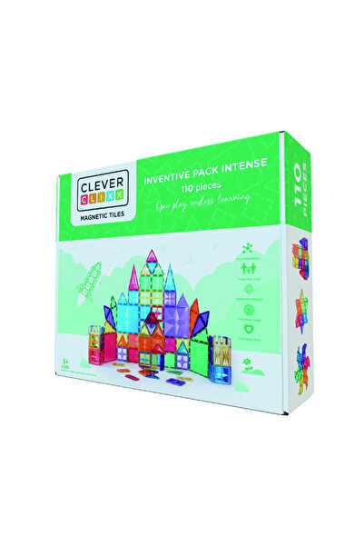 Cleverclixx Set de construcție magnetic Inventiv 110 piese,