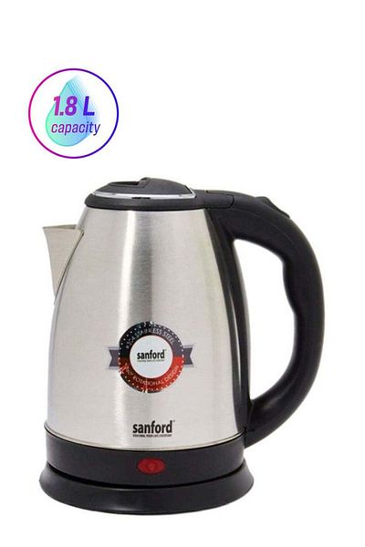 Sanford Electric Kettle By Geepas Stainless Steel, Gk6123a 1.8l 1500w Sf3343ek Black/silver