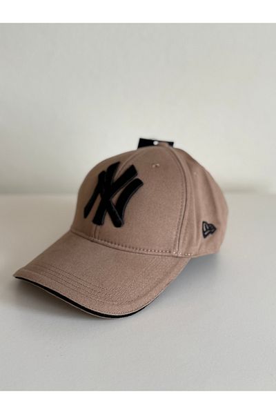 NO BRAND Unisex Beige Sports Hat – Black Embroidery Text Detail