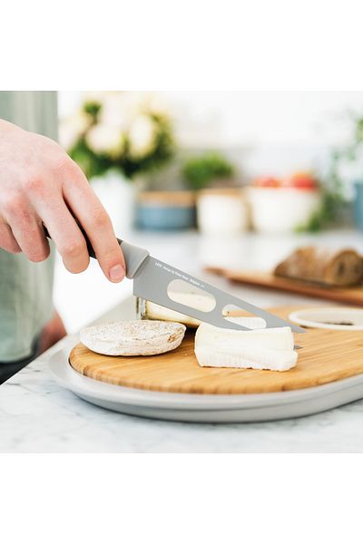 Berghoff Cheese knife, 13cm, protective sheath, Steel, Grey