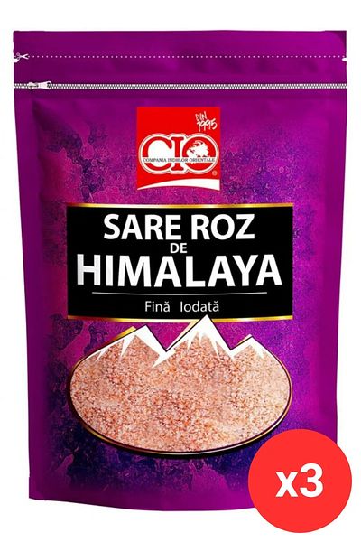 CİO Sare iodată fină roz de Himalaya 500g x3 buc