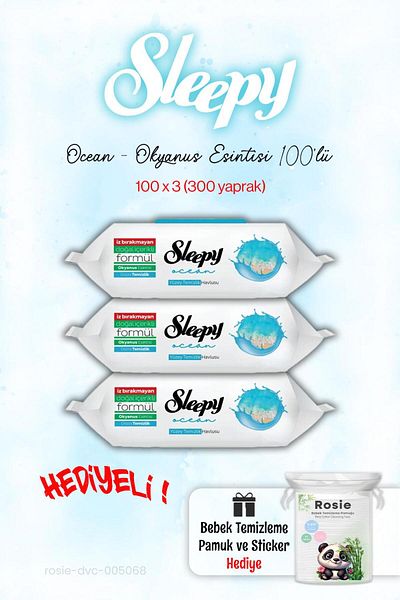 Sleepy 3 Pack Ocean - Ocean Wet Towel and Rosie