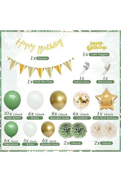 COOYA Multicolor 58-Piece Balloon Set, Party Decor with Banner Pompoms, for Various Celebrations