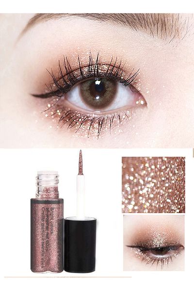 peinifen 5 Colors Liquid Eyeshadow Set, Glitter Shimmer Metallic Lightweight High Pigmented Eye Brightener