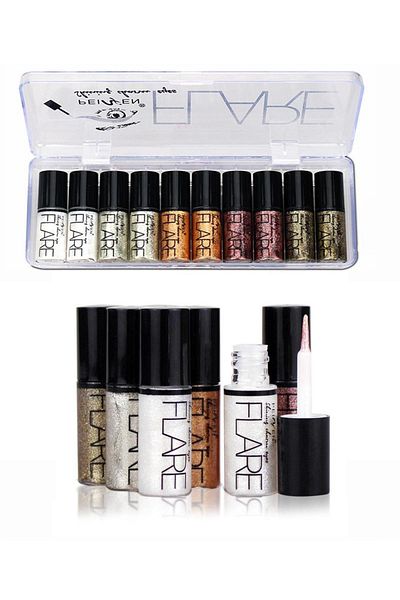 peinifen 5 Colors Liquid Eyeshadow Set, Glitter Shimmer Metallic Lightweight High Pigmented Eye Brightener