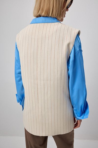 Touché Privé Linen Textured Striped Vest