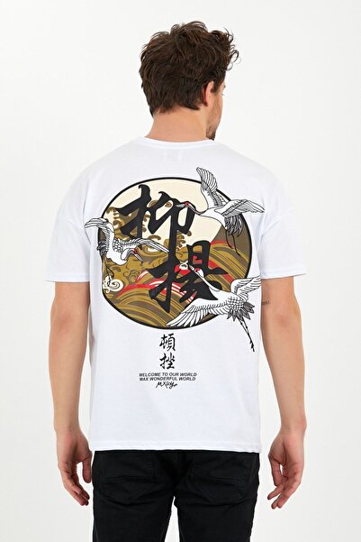 donamod Men's Chinese Printed 100% Cotton Quality Oversize T-shirt