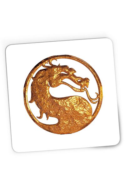 OEM Mousepad Gaming Mortal Kombat Emblem Maestru Dragon Gold, 21x19 cm