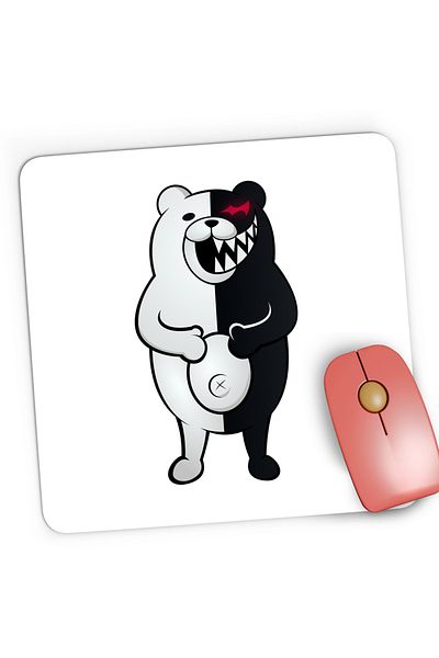 OEM Monokuma Killer Teddy Bear Danganronpa Gaming Mousepad, 21x19 cm