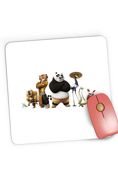 OEM Gaming Mousepad Kung Fu Panda All Team Minecraft Fighters, 21x19 cm