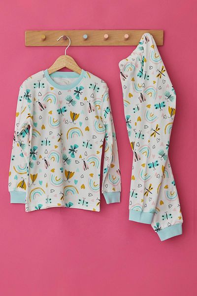 BONY SOCKS Set de pijamale pentru fete cu imprimeu fluture