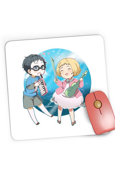 OEM Mousepad Gaming Your Lie in April Kaori Kousei Fan Art, 21x19 cm