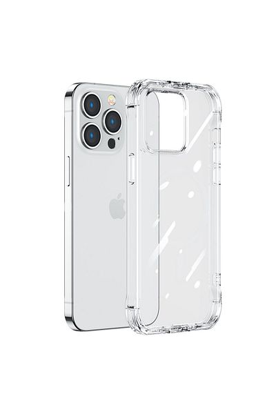 Joyroom Etui pokrowiec do iPhone 14 Pro pancerna obudowa z haczykami podstawką przezroczysty