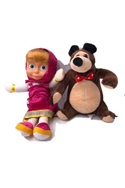 dalimag Set Papusi Masha si Ursul, Masha cu Scufita Roz care canta si Ursul care Sforaie
