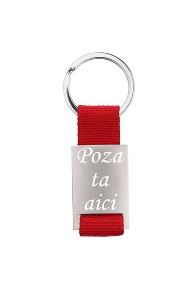 dalimag Customizable Metal Keyring with Photo and Text, Dalimag, Red