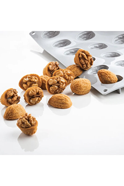 Pavoni Forma din silicon Gourmand in forma de coji de nuca, Nutshell by Felix Lo Basso, 18 cavitati