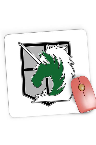 OEM Mousepad Gaming Attack on Titan Military Police Crest Anime, 21x19 cm