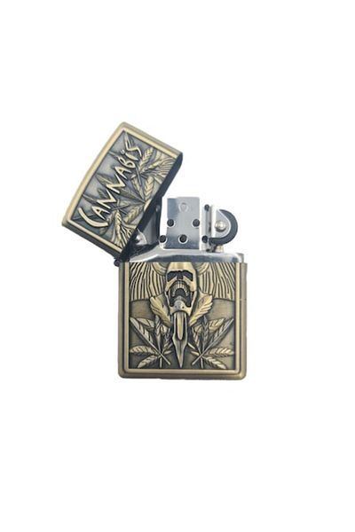 dalimag Lighter Type Zippo, Model CANNABIS, 3D Relief, 6 cm,