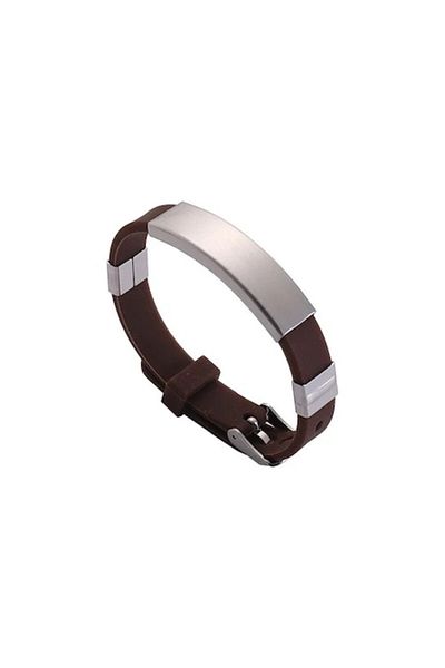 dalimag Adjustable Bracelet with Strap System, Silicone, Brown, 22 cm,