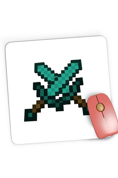 OEM Mousepad Gaming Two Diamond Swords Minecraft, 21x19 cm