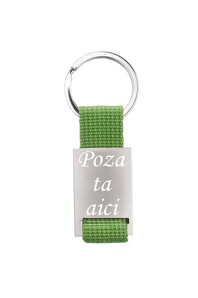 dalimag Personalized Metal Keyring with Paracord Engraved with Your Photo and Text - Green