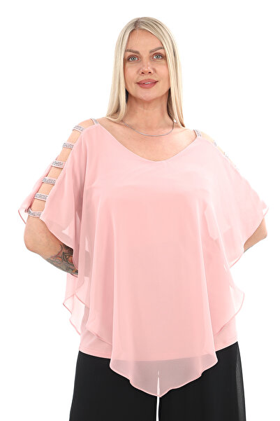 Javelin Collection OMUZLARI PARLAK TAŞLI FANTAZİ SPOR ABİYE BLUZ