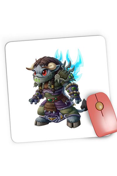 OEM Mousepad Gaming World of Warcraft Tauren Cartoon, 21x19 cm