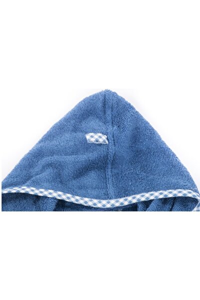 OEM Halat de baie cu glugă, bumbac, 1-2 ani, albastru