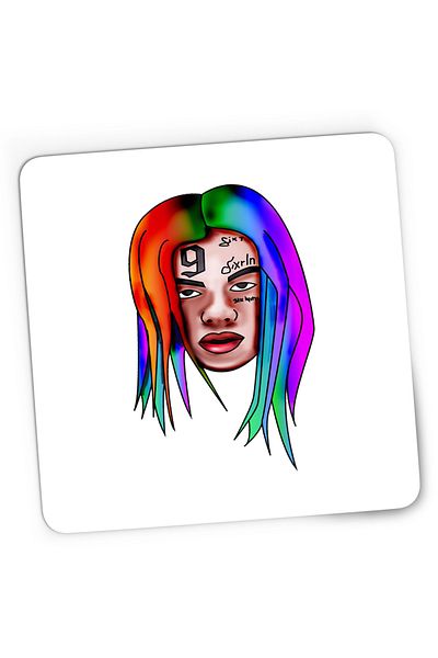 OEM Mousepad Gaming Tekashi Face 6ix9ine Rap, 21x19 cm