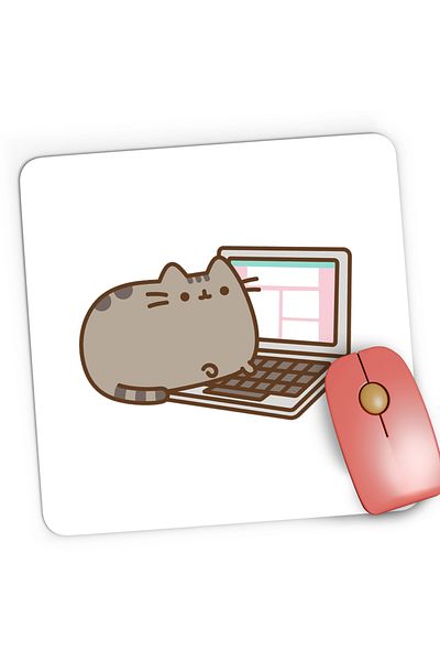 OEM Mousepad Gaming Pusheen Cat Laptop Plush Valentines Day, 21x19 cm