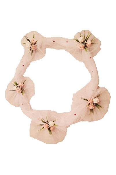 dalimag Tul pentru decor cristelnita, trandafiri sapun roz si albi, 200 cm