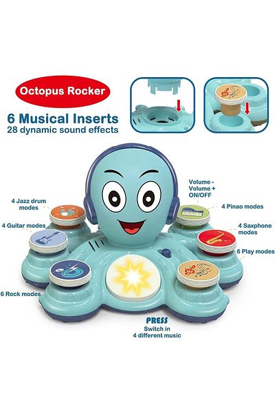 Toybox Octopus Music Toy, Baby Crawling And Walking Preschooler Musical Educational Instruments Toy