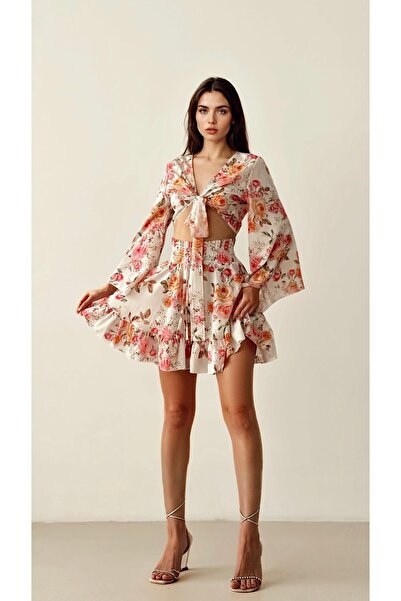 Friday Mood Women's Patterned Skirt Blouse Set