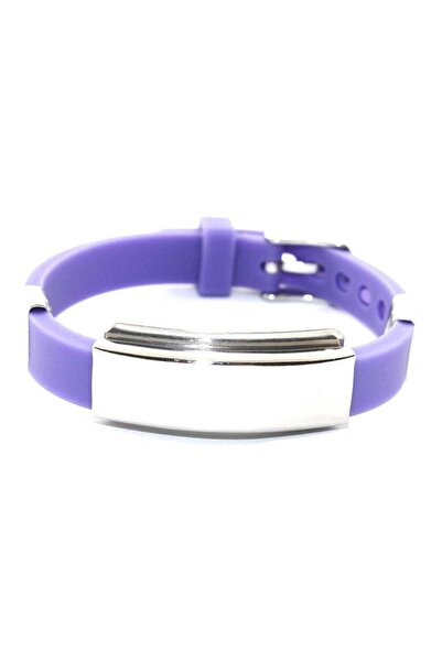 dalimag Brățară reglabilă, sistem de fixare a curelei, silicon, violet, 22 cm,