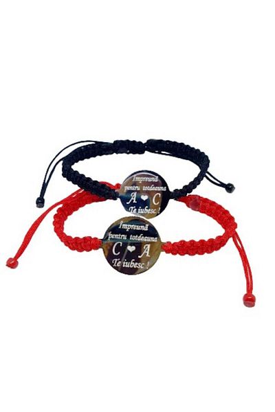 dalimag Set of 2 personalized bracelets for couples with custom messages,