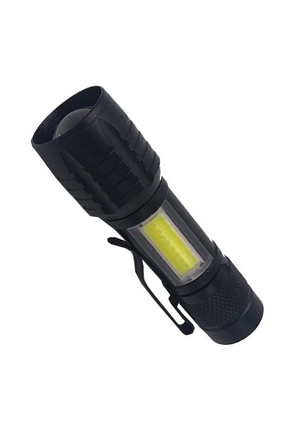 dalimag USB rechargeable flashlight, two LEDs, black, adjustable, aluminum, Dalimag, 9x2.5x2 cm