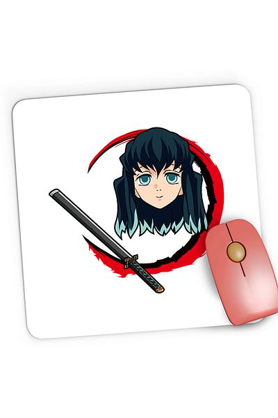 OEM Mousepad Gaming Demon Slayer Muichiro Tokito Katana, 21x19 cm