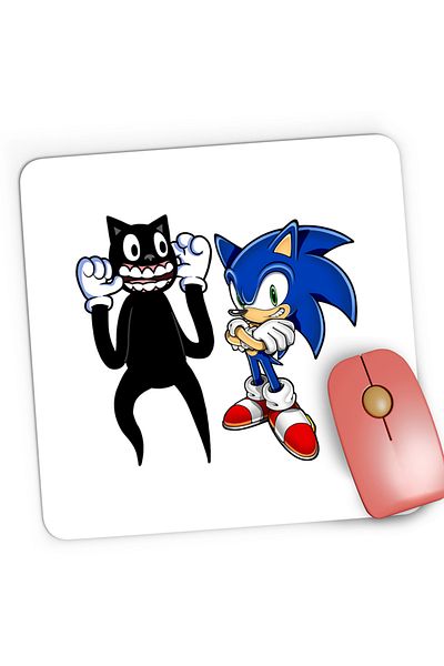 OEM Mousepad Gaming Cartoon Cat Sonic the Hedgehog Epic Game, 21x19 cm