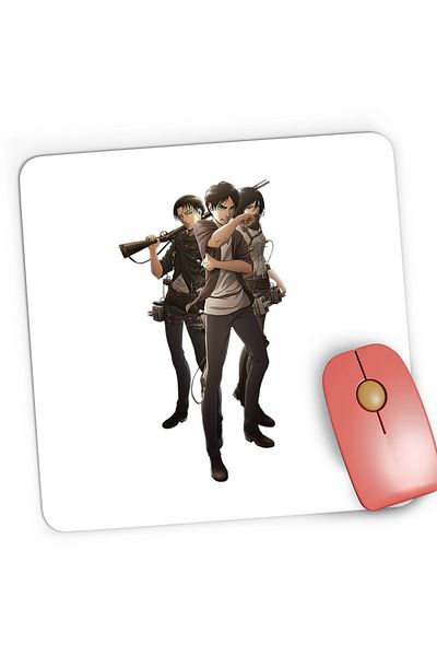 OEM Mousepad Gaming Attack on Titan Eren Mikasa Levi Anime Manga, 21x19 cm