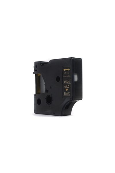 JetWorld Taśma Zamiennik Dymo D1 Złoty na Czarnym 12mm x 7m LM100, LM100+, LM200, LM300, LM400,