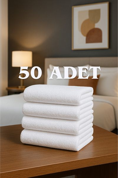 Formeya 50 Pieces Hotel Towels White 50X85 cm 200 Grams Bukle - Armür Hand Face Towel