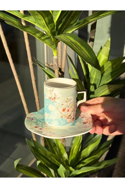 Onedekor Set of 6 Porcelain Lavin Coffee Cups