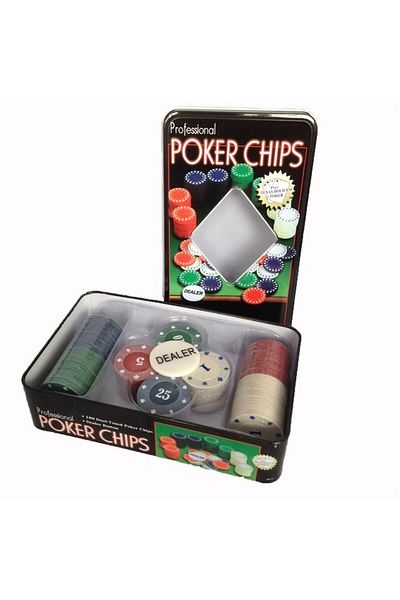dalimag Poker Set in Aluminum Case with 100 Chips, 4 Values